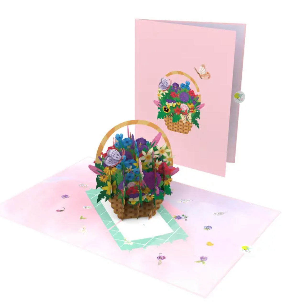Beautiful 3D Summer Flower Basket PopUp Card #2