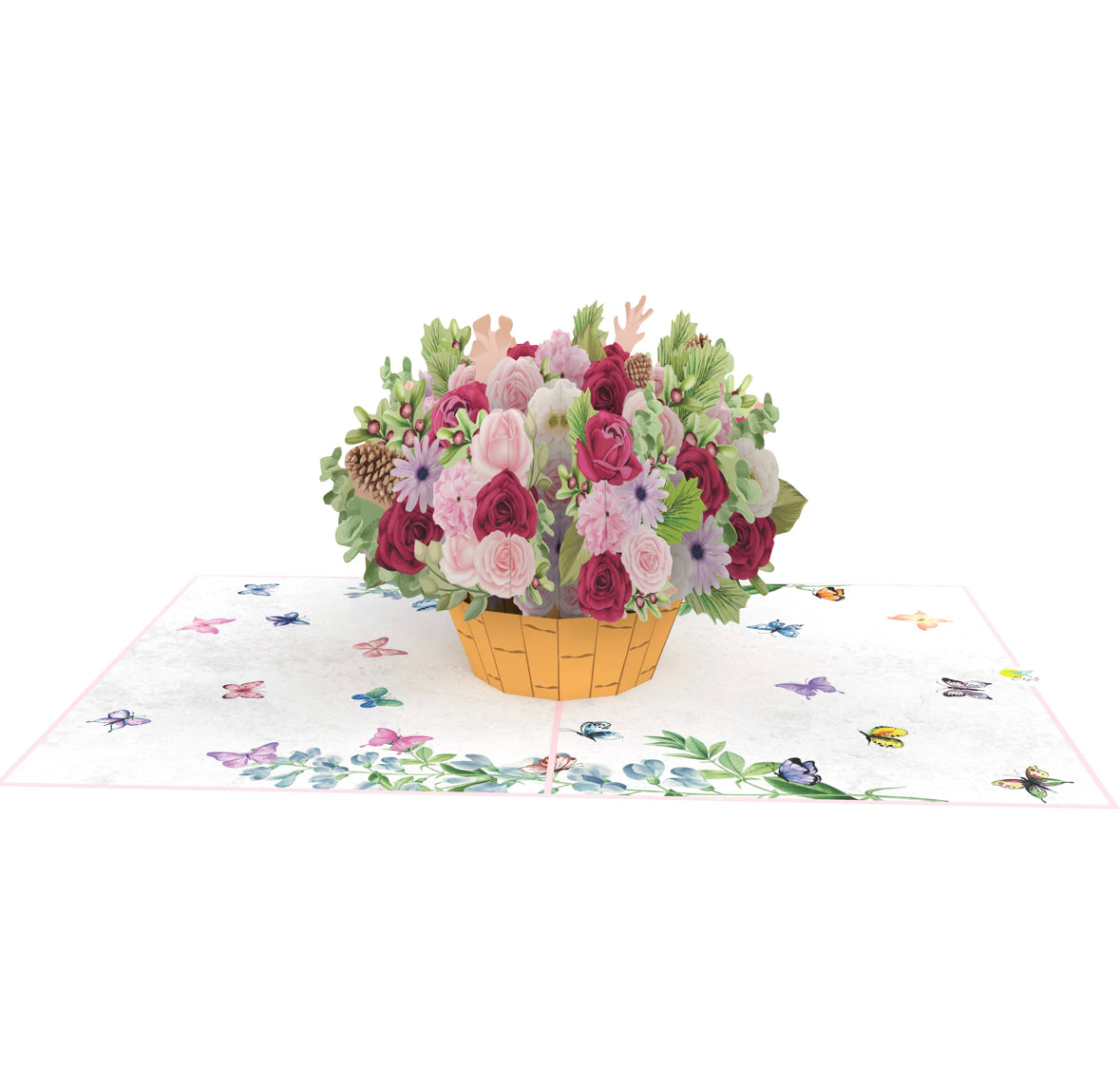 Roses and Daisies Flower Basket