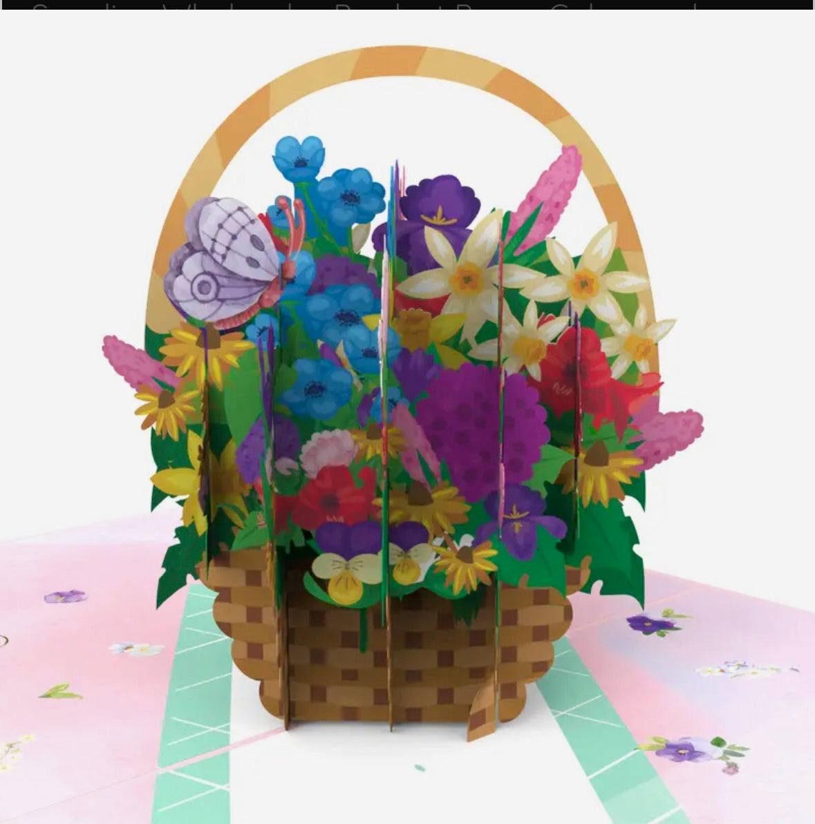 Beautiful 3D Summer Flower Basket PopUp Card #2