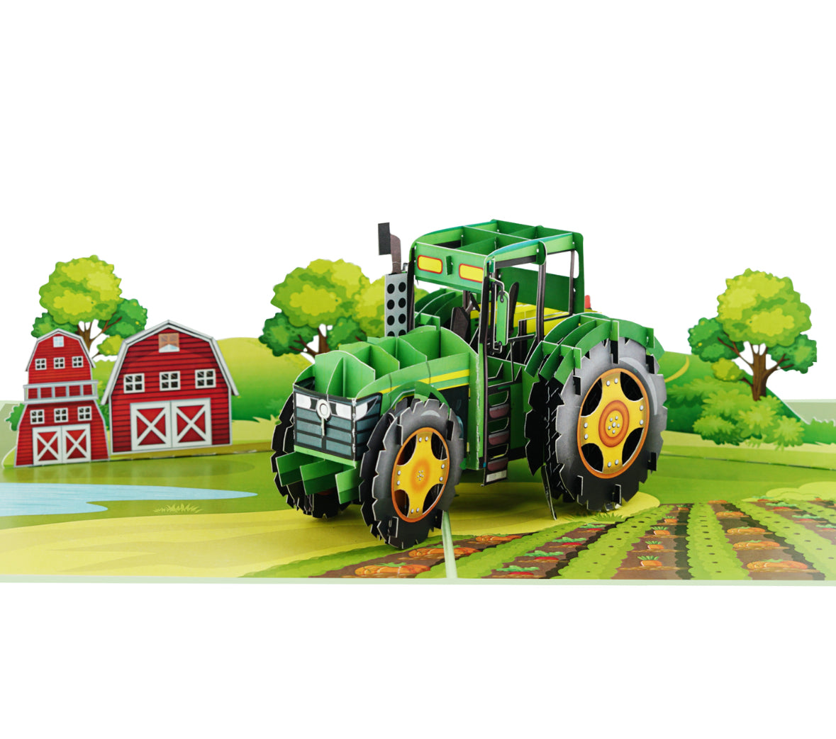 Green Tractor on the Farm