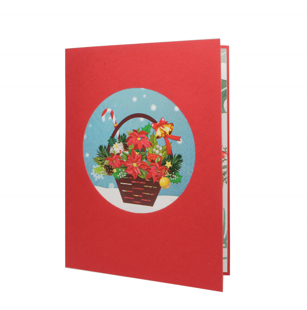 Christmas Poinsettia Basket