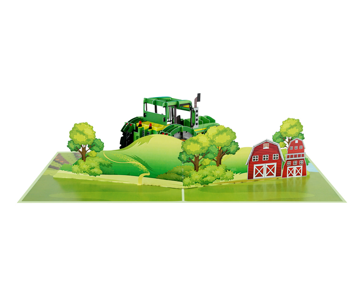 Green Tractor on the Farm