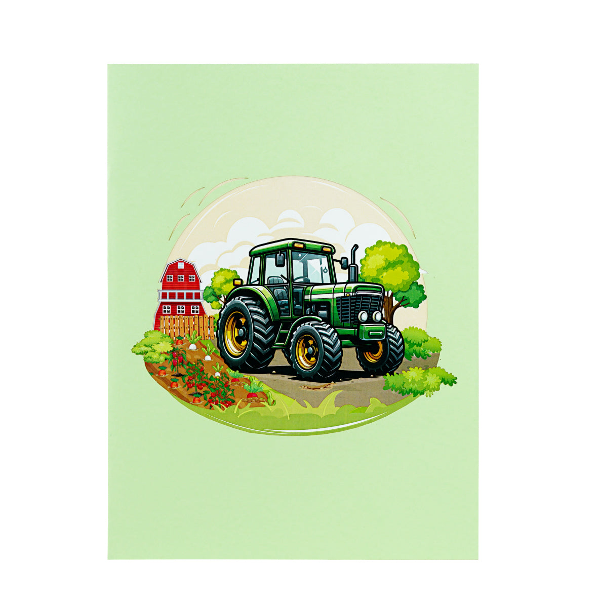 Green Tractor on the Farm