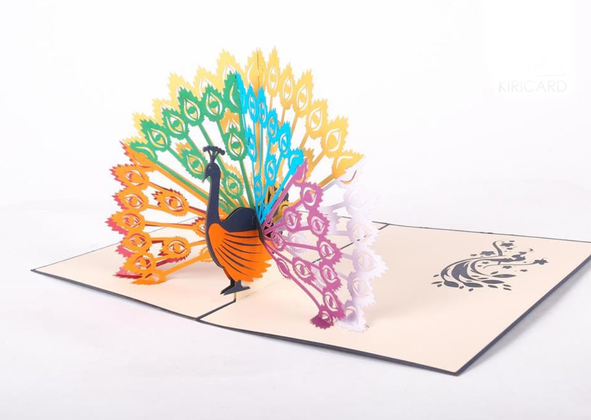 Colorful Peacock 3D Pop up Card #2