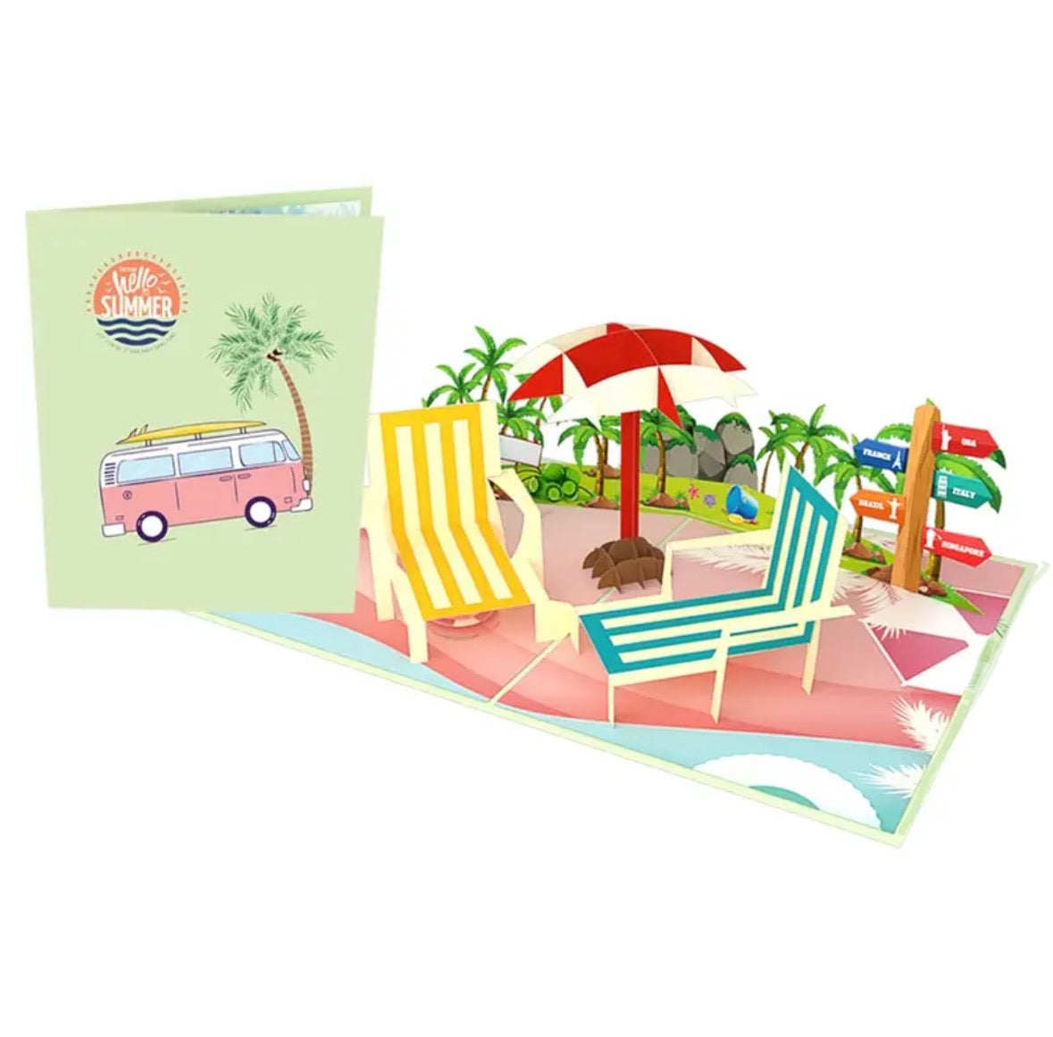“Hello Summer” Beach Time 3D Pop-up Card