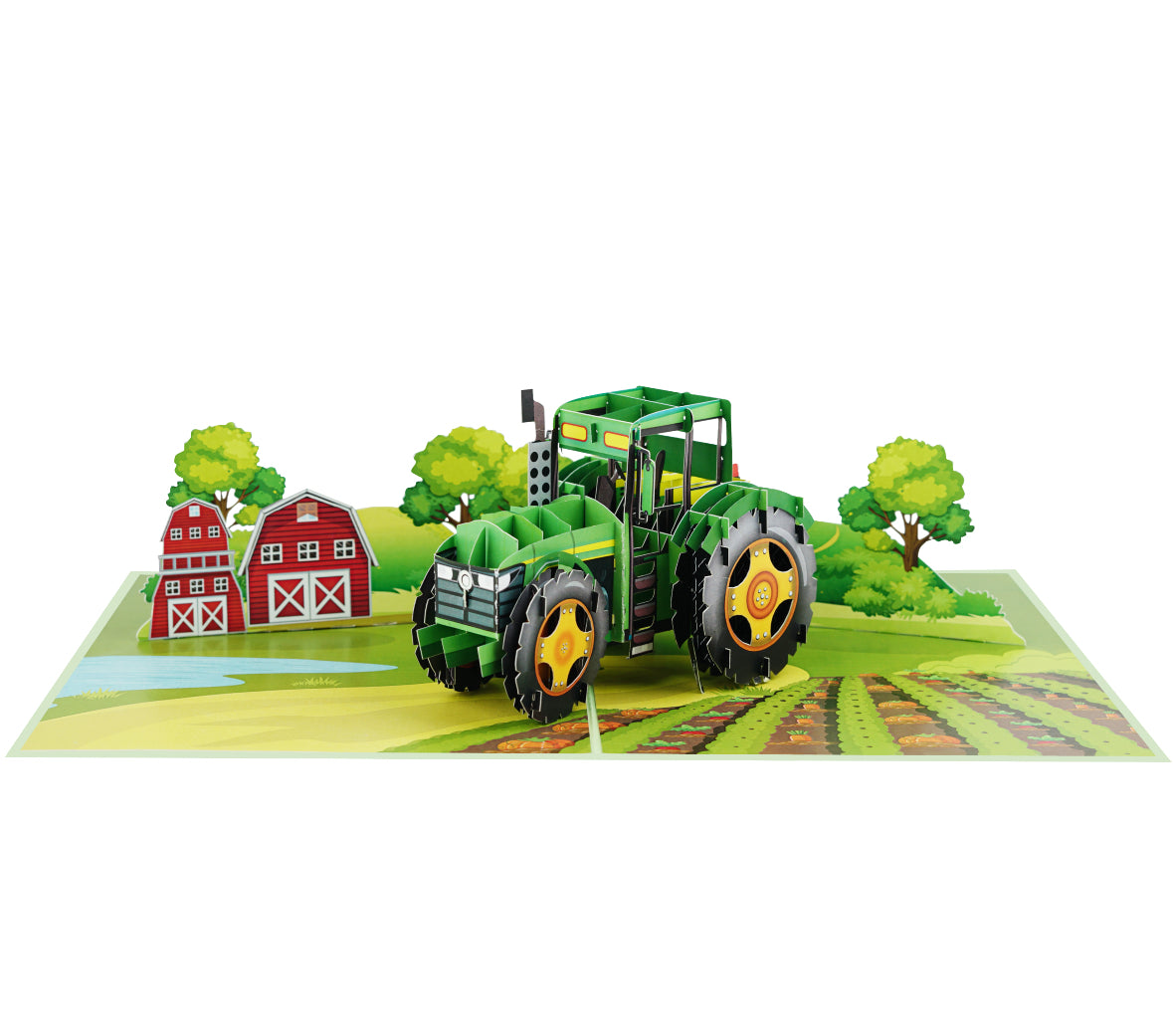 Green Tractor on the Farm