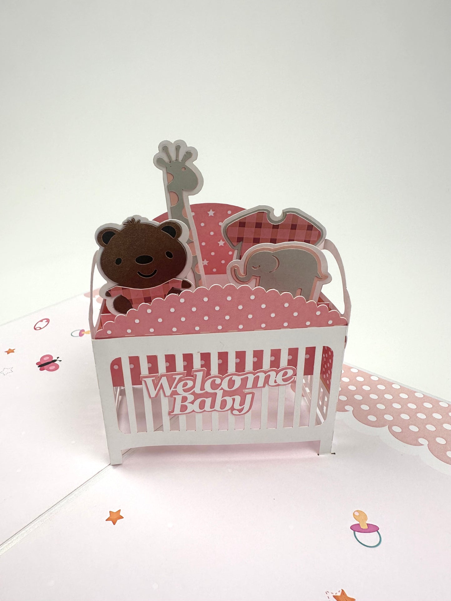 Welcome Baby Girl 3D Pop-up Card