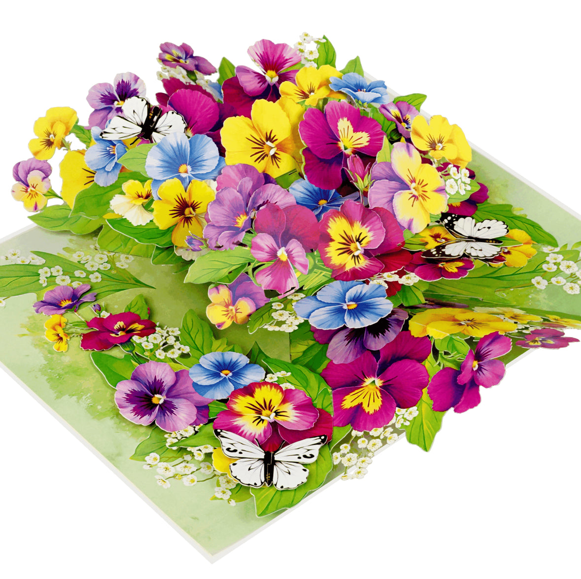 Colorful Pansies 3D Pop-up Card