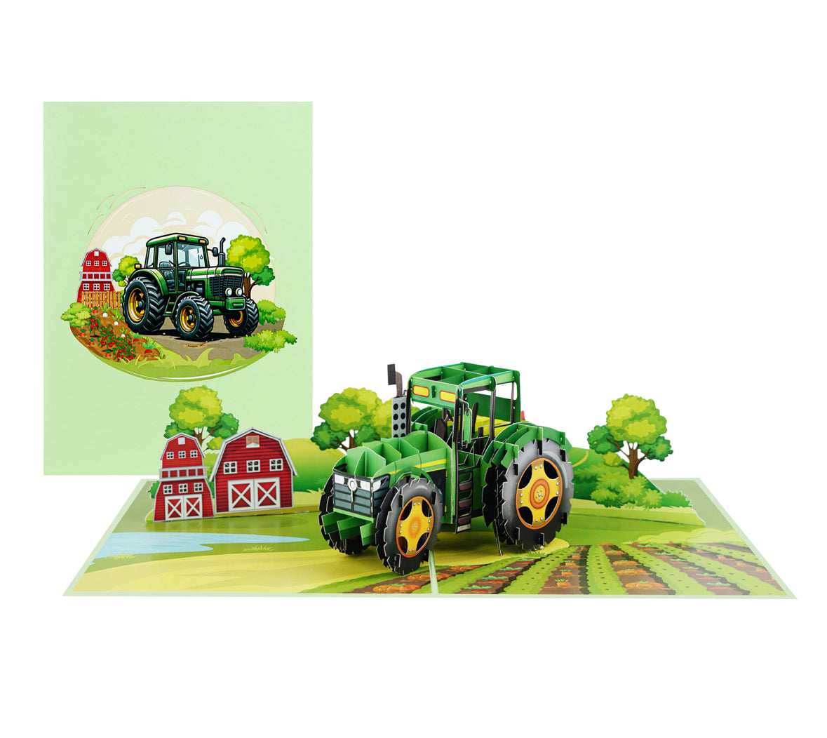 Green Tractor on the Farm