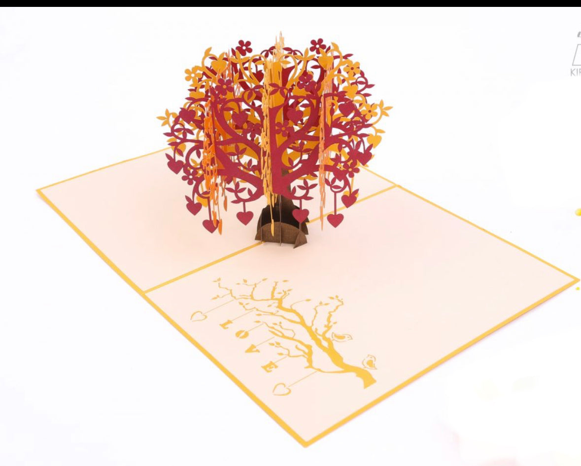 Beautiful Hearts Tree 3D PopUp Card