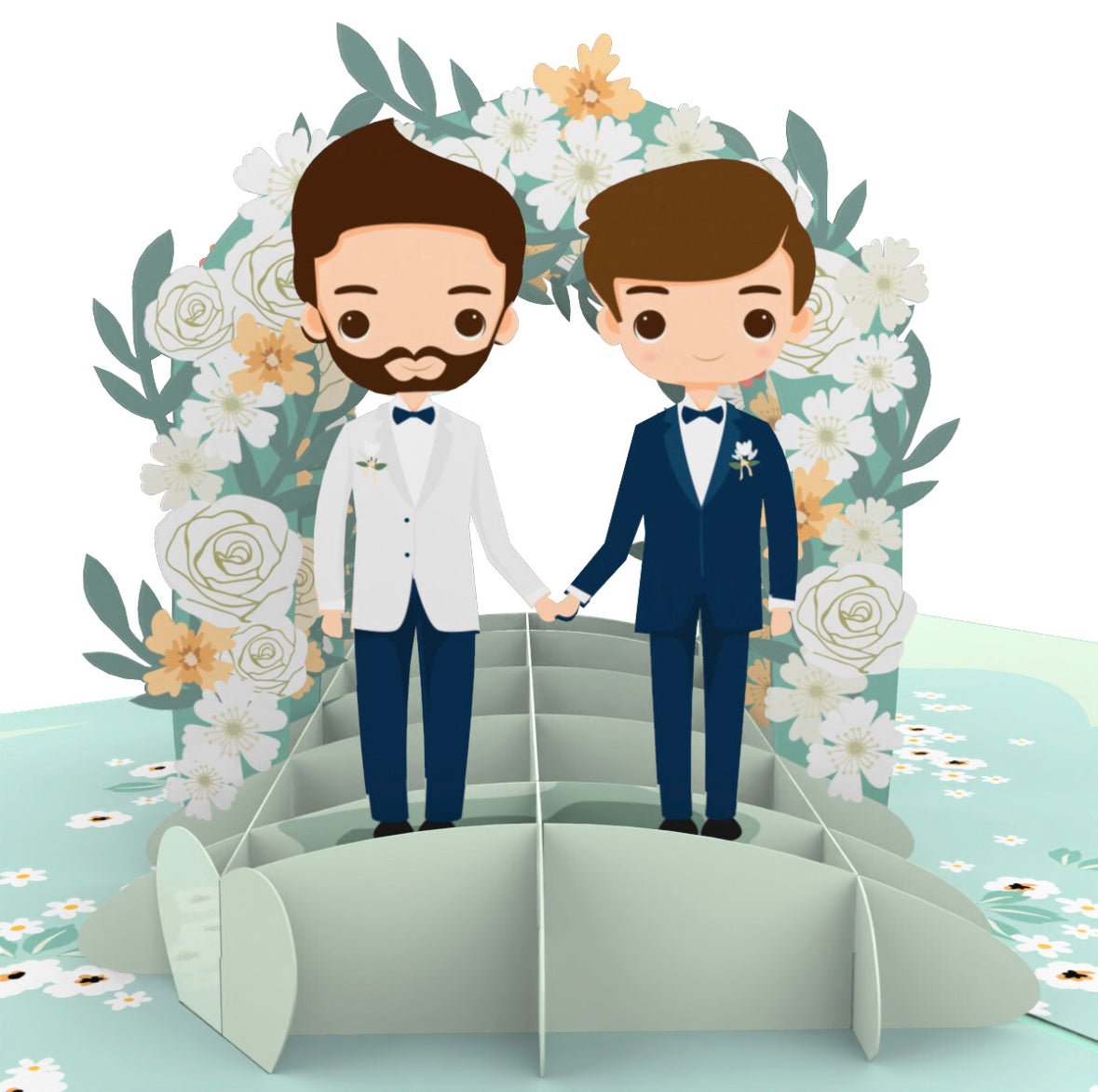 Wedding Arbor Gay Men’s 3D Pop-up Card