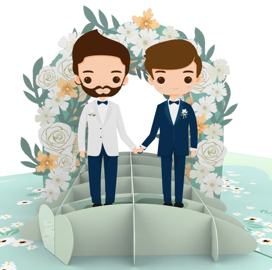 Wedding Arbor Gay Men’s 3D Pop-up Card