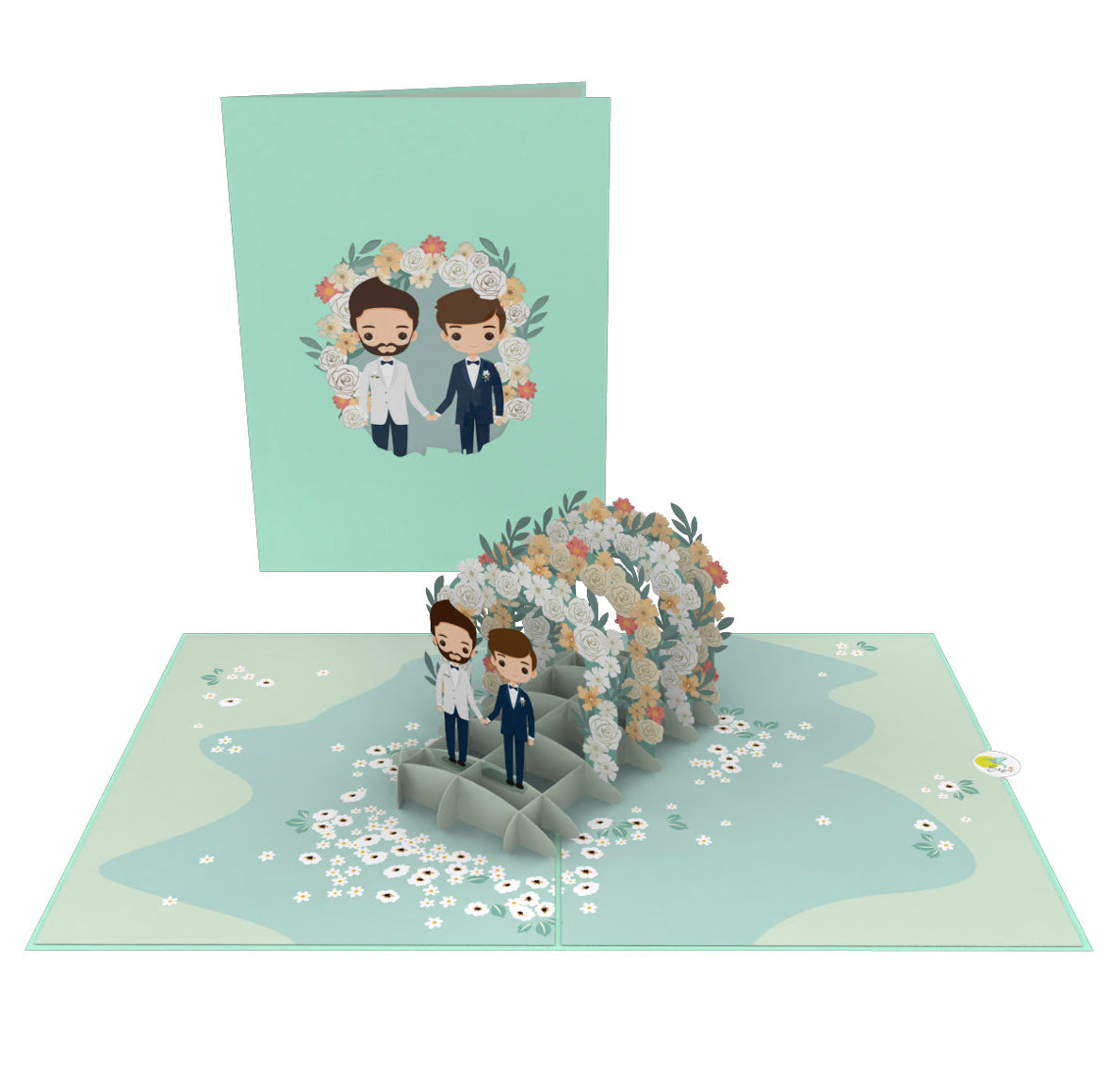 Wedding Arbor Gay Men’s 3D Pop-up Card