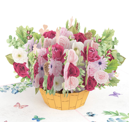 Roses and Daisies Flower Basket