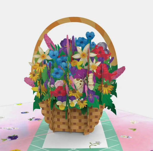 Beautiful 3D Summer Flower Basket PopUp Card #2