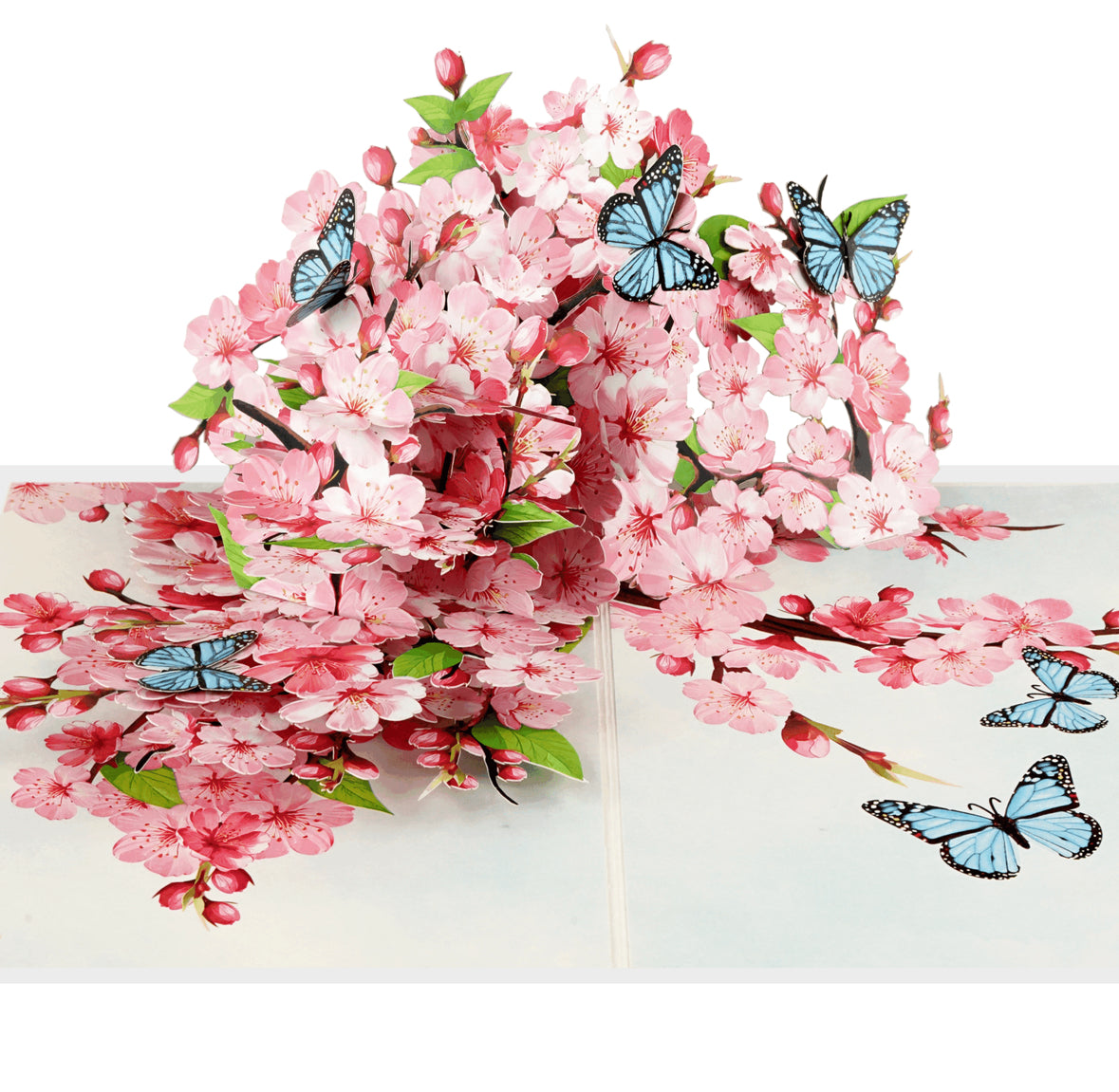 Cherry Blossoms with Butterflies 3D Pop-up Card
