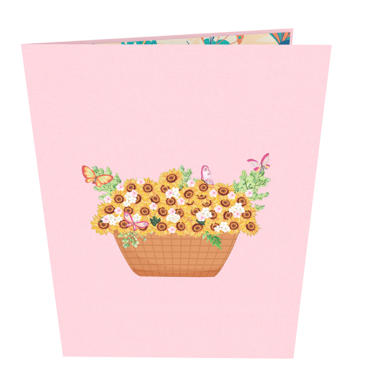 Summer Sunflowers & Butterflies Flower Basket