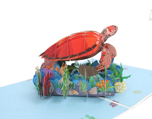 Colorful Sea Turtles 3D Pop up Card