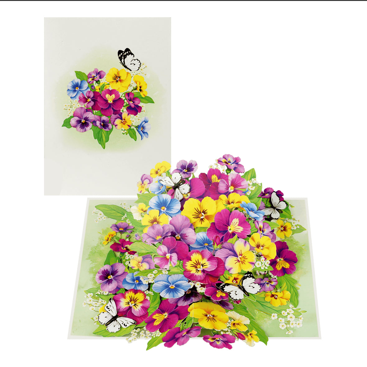 Colorful Pansies 3D Pop-up Card