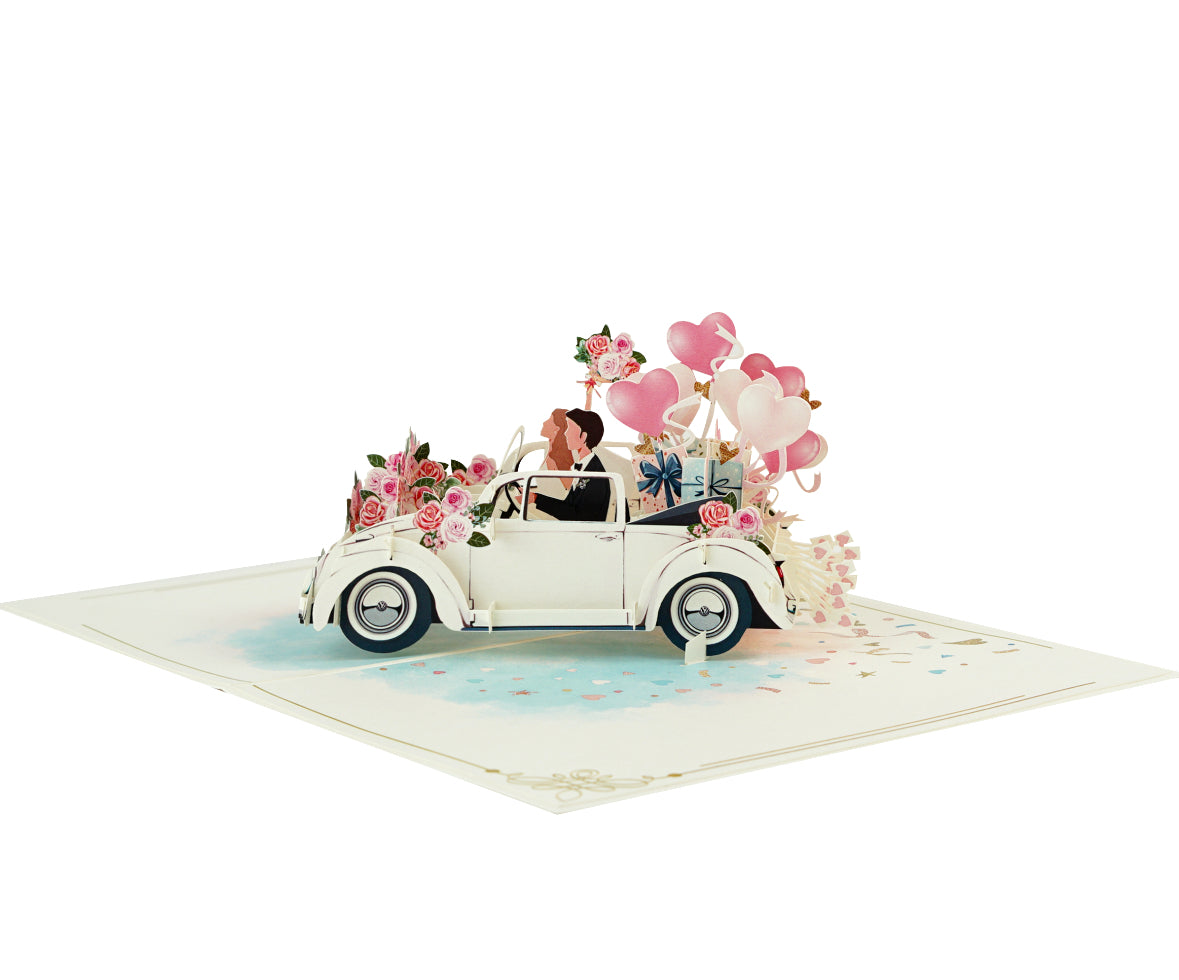 Just Married Wedding Pop Up Card