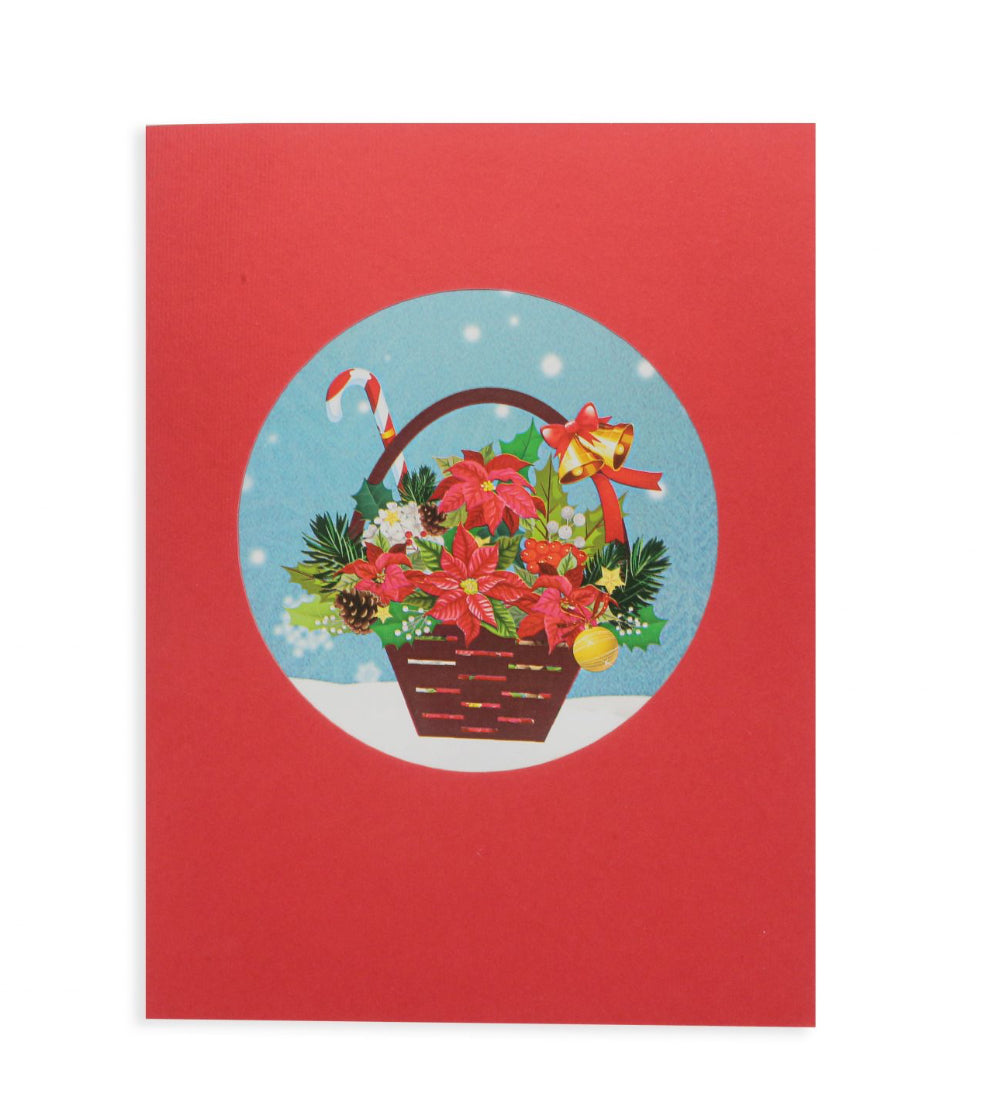 Christmas Poinsettia Basket