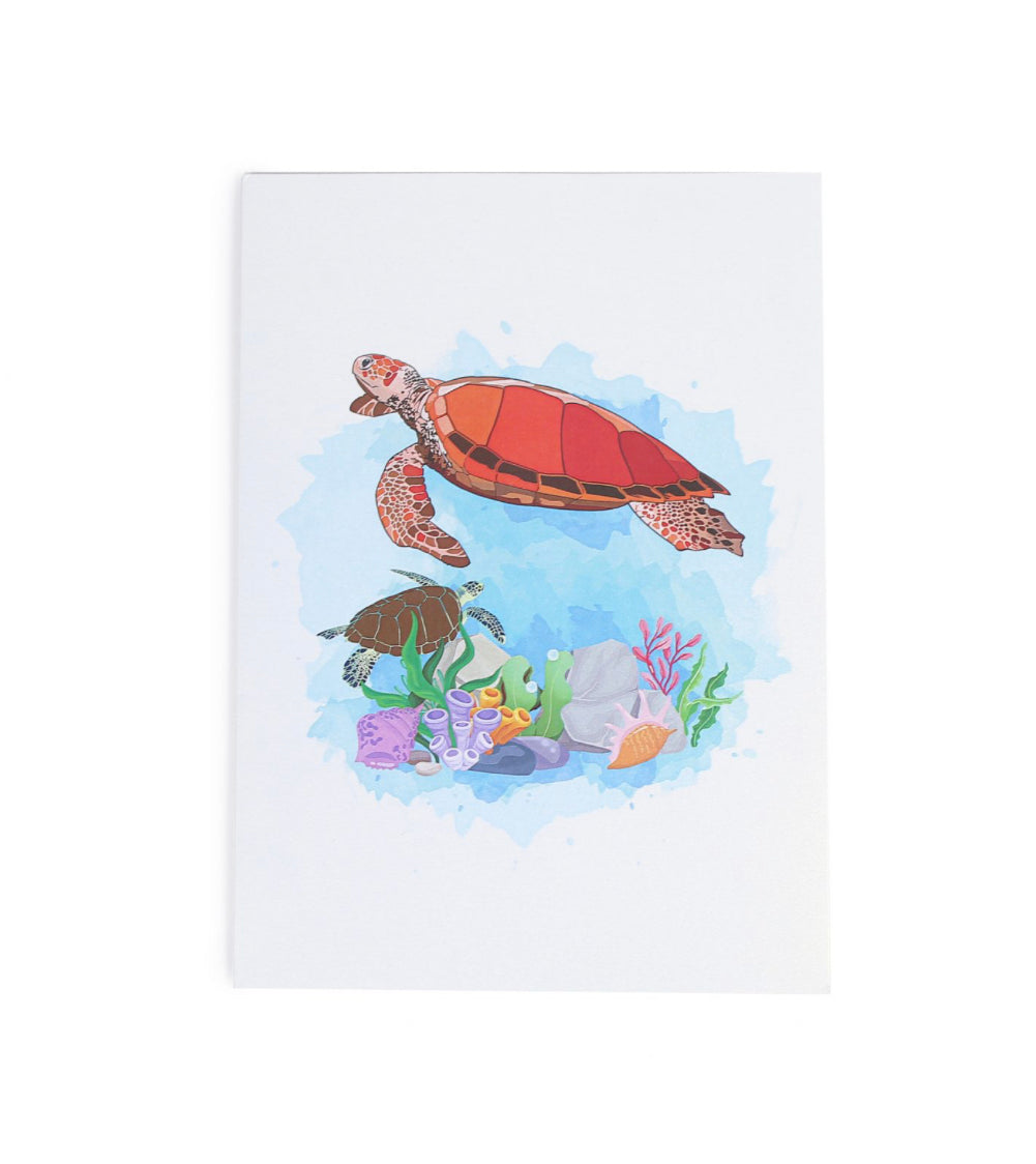 Colorful Sea Turtles 3D Pop up Card