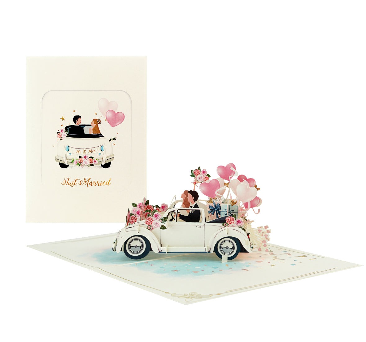 Just Married Wedding Pop Up Card