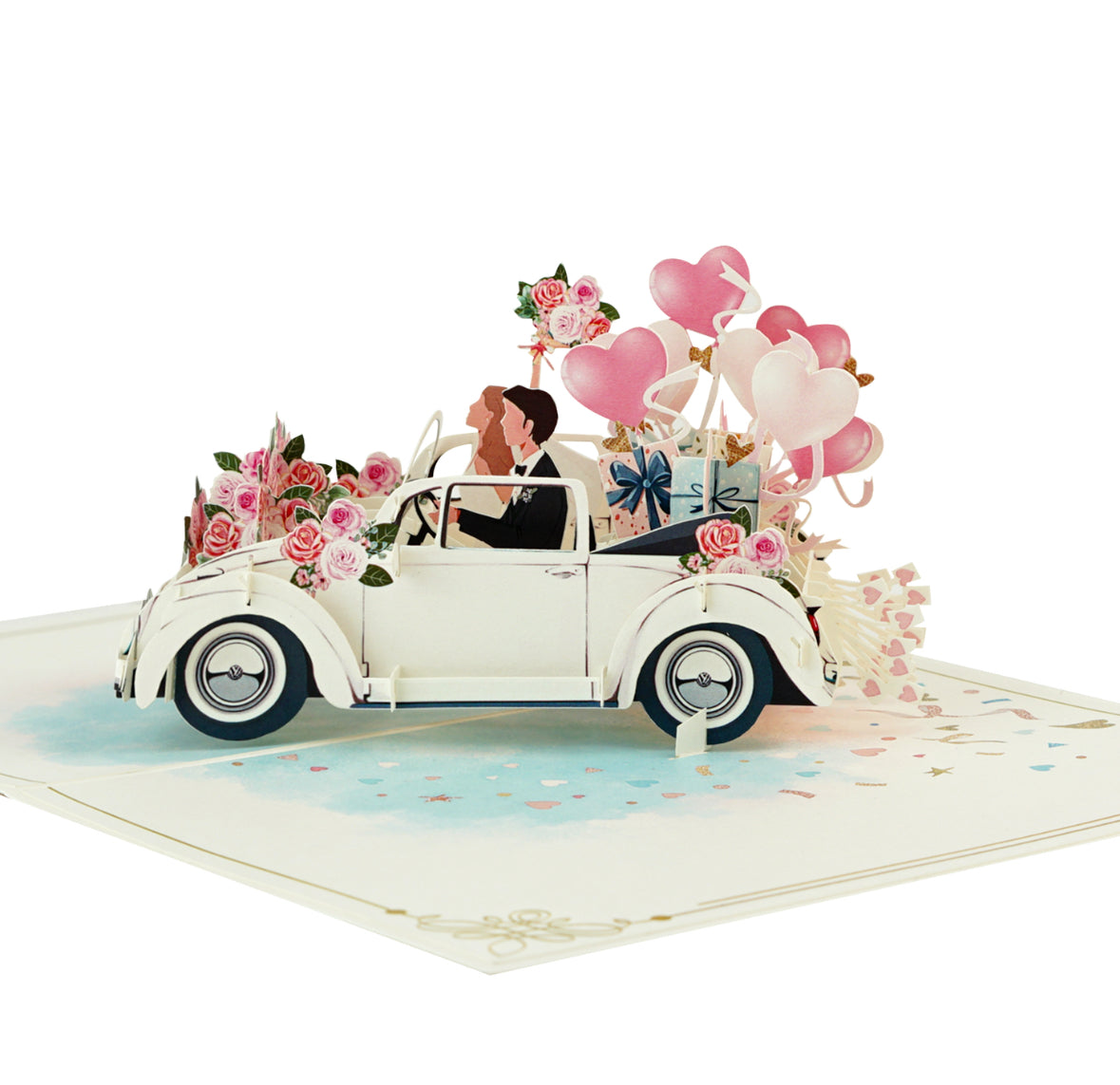 Just Married Wedding Pop Up Card