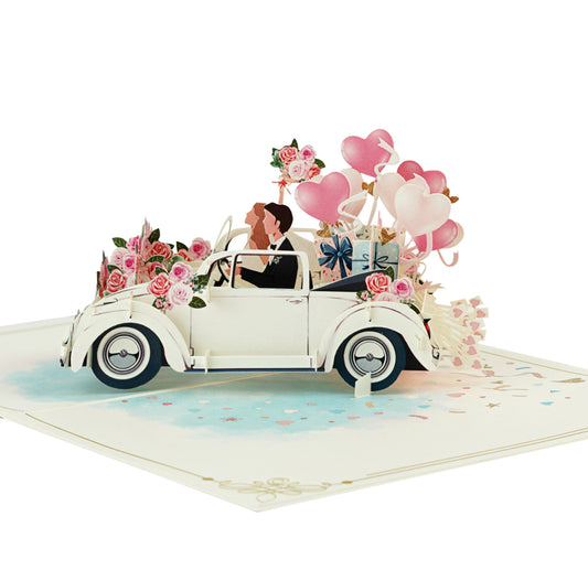 Just Married Wedding Pop Up Card