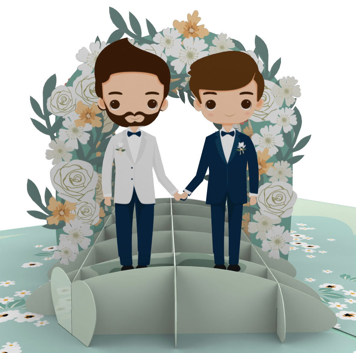 Wedding Arbor Gay Men’s 3D Pop-up Card