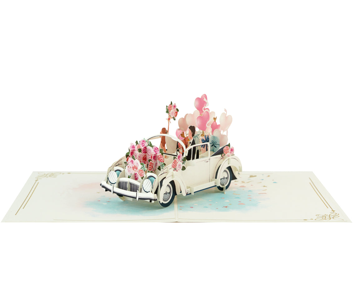 Just Married Wedding Pop Up Card