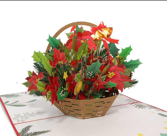 Christmas Poinsettia Basket