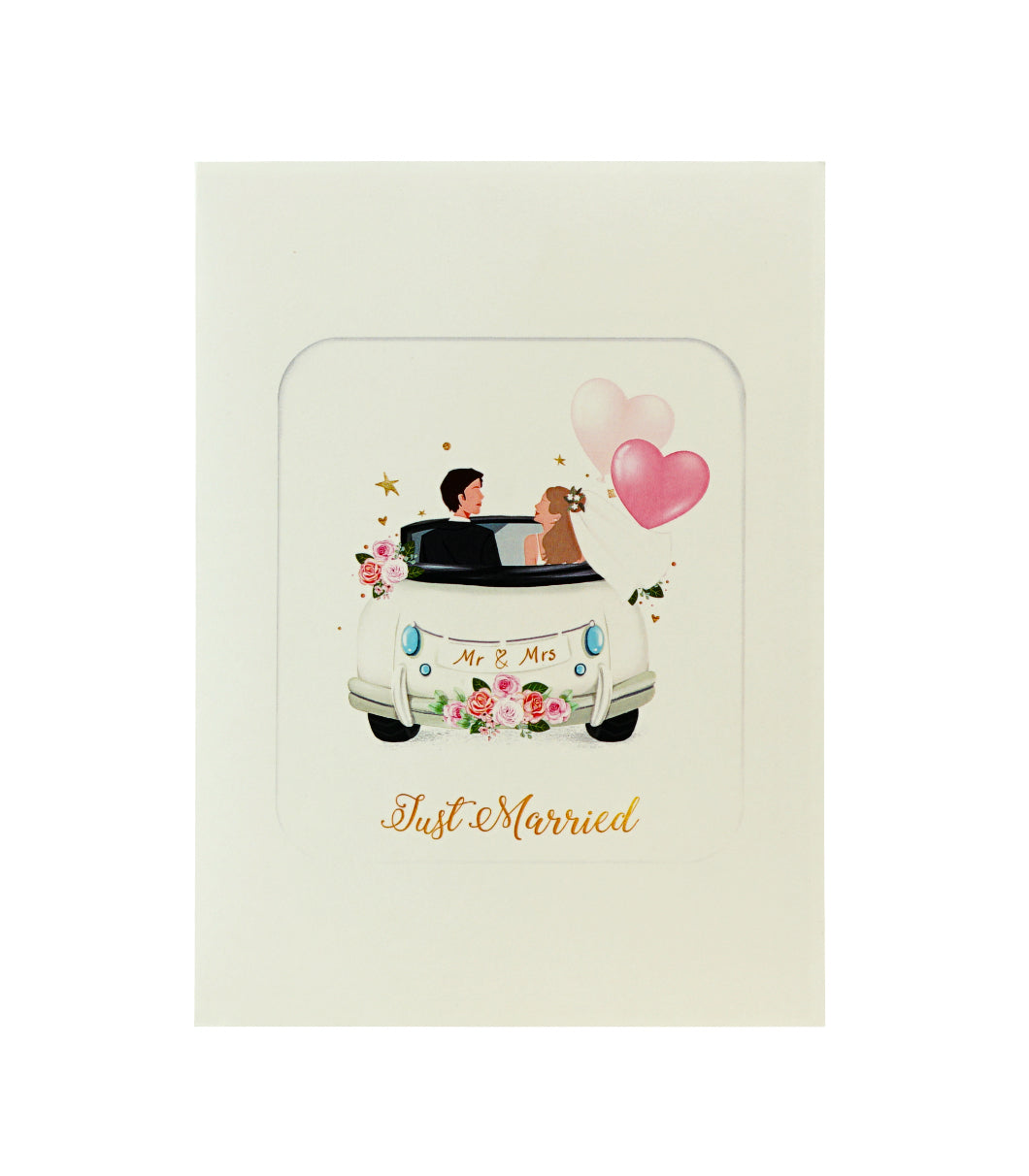 Just Married Wedding Pop Up Card