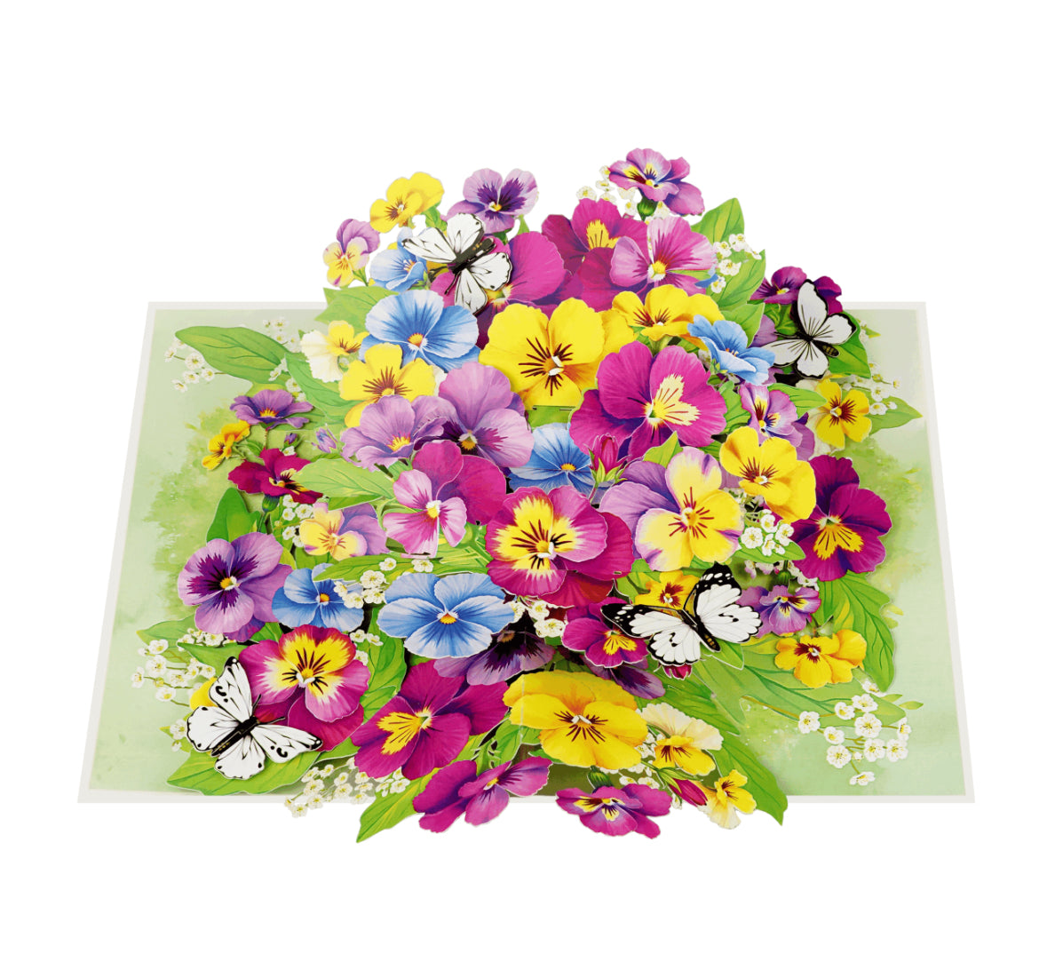 Colorful Pansies 3D Pop-up Card