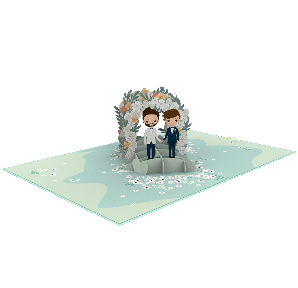 Wedding Arbor Gay Men’s 3D Pop-up Card